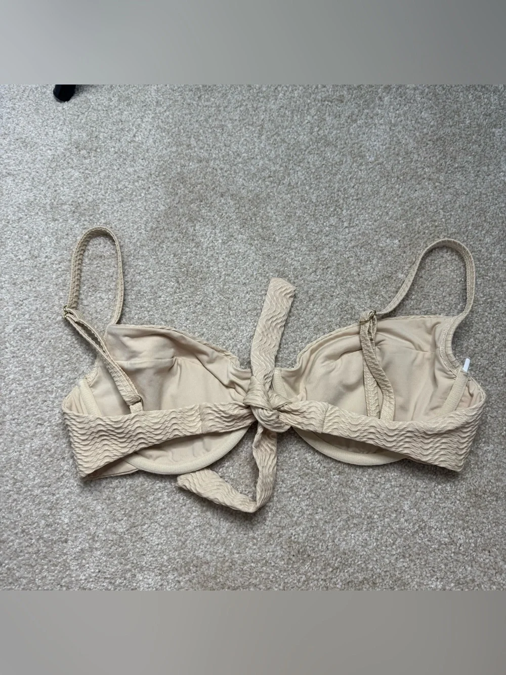 Monday Swimwear vanilla Beige Textured Underwire bikini top large